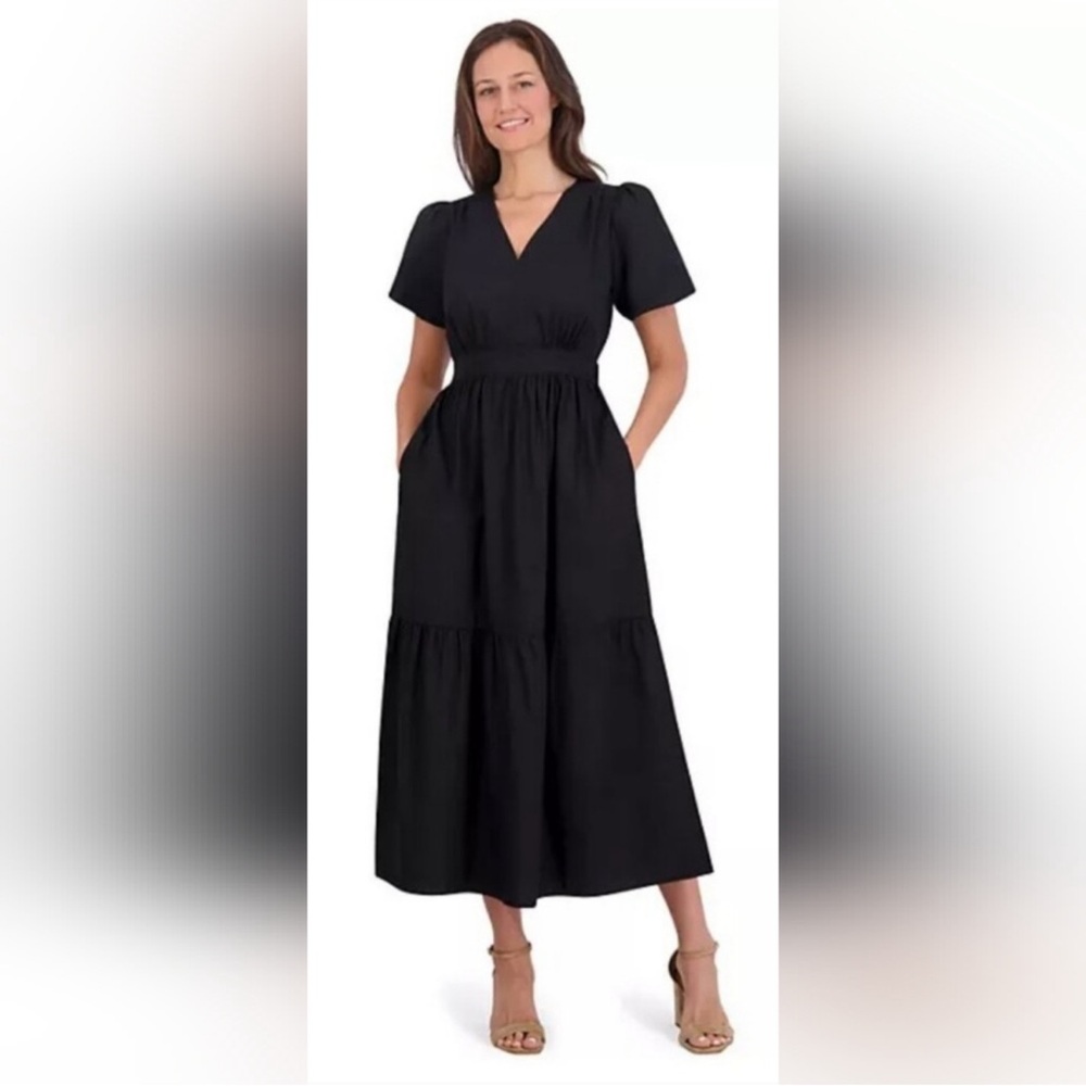 French Connection Black Midi Dress